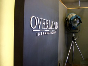 Massive movie lights are part of the safari-diesel-glam mystique of Overland Journal.